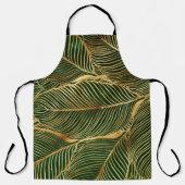 Gold Leaves Forest Green Elegant Pattern Schort (Voorkant)
