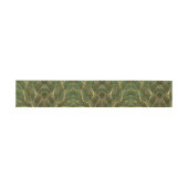 Gold Leaves Forest Green Elegant Pattern Uitnodigingen Wikkel (Vlak)