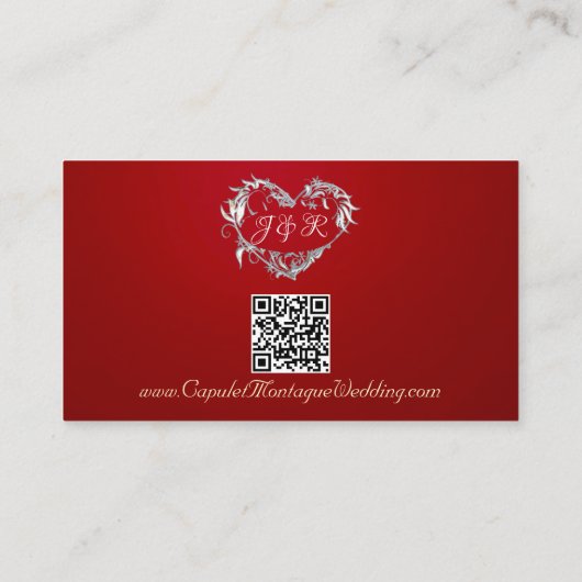 Gold Leaves Lijst op Crimson Red, QR-code Informatiekaartje (Achterkant)