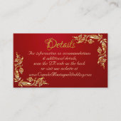 Gold Leaves Lijst op Crimson Red, QR-code Informatiekaartje (Voorkant)