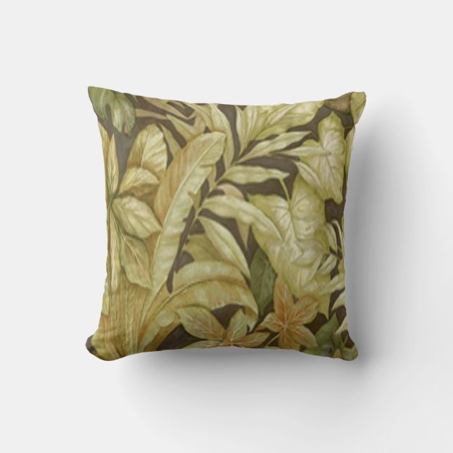 Gold Leaves on Black Reversible Pillow Kussen (Voorkant)