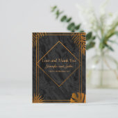 Gold Leaves Tropical Weddenschap Hartelijk dank Briefkaart (Staand voorkant)