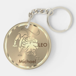 Gold Leo the Lion - Zodiac Sign Sleutelhanger