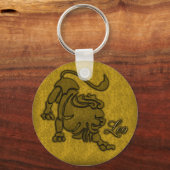 GOLD LEO ZODIAC SIGN SLEUTELHANGER (Voorkant)