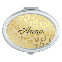 Gold Leopard Animal Print compact