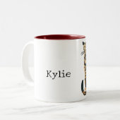 Gold Leopard Cat Tweekleurige Koffiemok (Voorkant links)