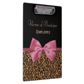 Gold Leopard Fur Chic Sangria Pink Bow Boutique Klembord (Rechts)