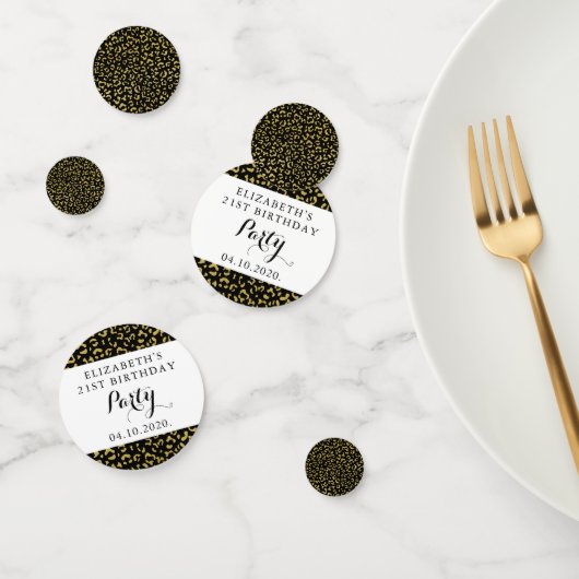 Gold Leopard, Glitter, Leopard Pattern, Birthday Confetti (Groep)