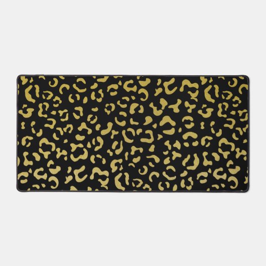 Gold Leopard, Gold Glitter, Leopard Pattern Bureaumat (Voorkant)