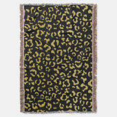 Gold Leopard, Gold Glitter, Leopard Pattern Deken (Voorkant Verticaal)