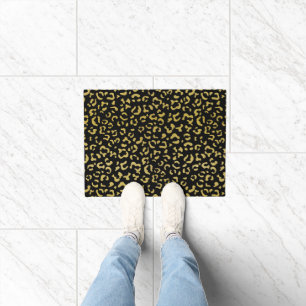 Gold Leopard, Gold Glitter, Leopard Pattern Deurmat