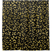 Gold Leopard, Gold Glitter, Leopard Pattern Douchegordijn (Voorkant)