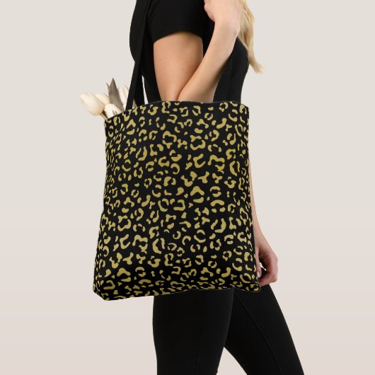 Gold Leopard, Gold Glitter, Leopard Pattern Draagtas (Dichtbij)