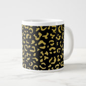 Gold Leopard, Gold Glitter, Leopard Pattern Extra Grote Beker (Voorkant rechts)