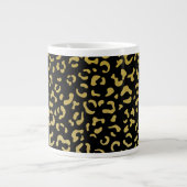 Gold Leopard, Gold Glitter, Leopard Pattern Extra Grote Beker (Voorkant)