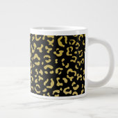 Gold Leopard, Gold Glitter, Leopard Pattern Extra Grote Beker (Rechts)