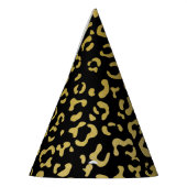 Gold Leopard, Gold Glitter, Leopard Pattern Feesthoedjes (Links)