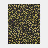 Gold Leopard, Gold Glitter, Leopard Pattern Fleece Deken (Voorkant)