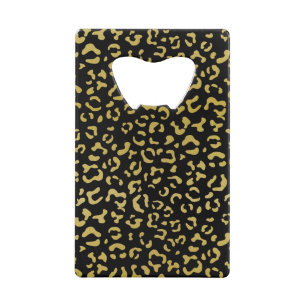 Gold Leopard, Gold Glitter, Leopard Pattern Kredietkaart Flessenopener