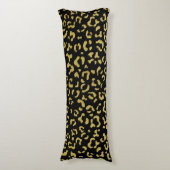 Gold Leopard, Gold Glitter, Leopard Pattern Lichaamskussen (Voorkant Verticaal)