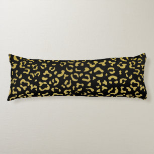 Gold Leopard, Gold Glitter, Leopard Pattern Lichaamskussen