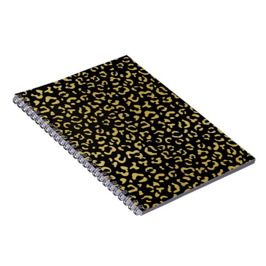 Gold Leopard, Gold Glitter, Leopard Pattern Notitieboek (Rechterzijde)