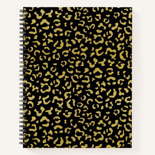 Gold Leopard, Gold Glitter, Leopard Pattern Notitieboek (Voorkant)