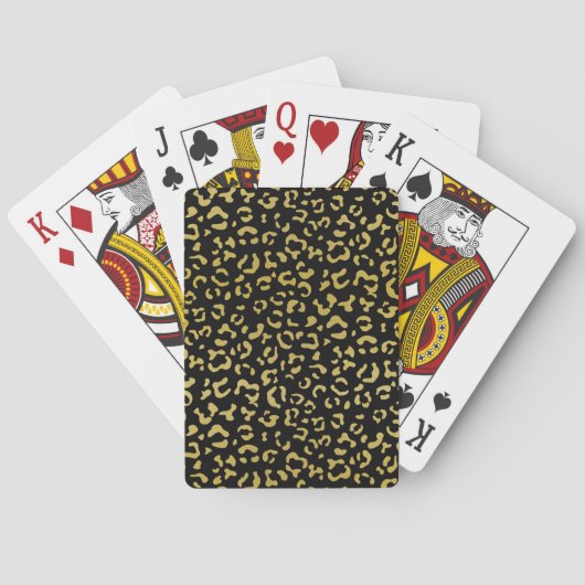 Gold Leopard, Gold Glitter, Leopard Pattern Pokerkaarten (Achterkant)