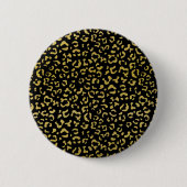 Gold Leopard, Gold Glitter, Leopard Pattern Ronde Button 5,7 Cm (Voorkant)
