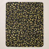 Gold Leopard, Gold Glitter, Leopard Pattern Sherpa Deken (Voorkant)
