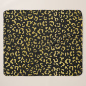 Gold Leopard, Gold Glitter, Leopard Pattern Sherpa Deken (Voorkant (horizontaal))