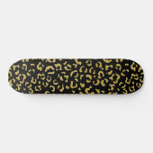Gold Leopard, Gold Glitter, Leopard Pattern Skateboard (Horizontaal)