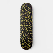 Gold Leopard, Gold Glitter, Leopard Pattern Skateboard (Voorkant)