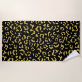 Gold Leopard, Gold Glitter, Leopard Pattern Strandlaken (Voorkant)