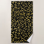 Gold Leopard, Gold Glitter, Leopard Pattern Strandlaken (Voorkant)