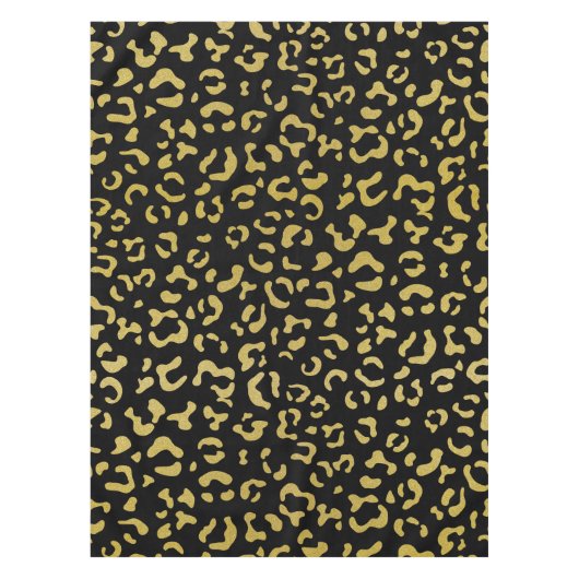 Gold Leopard, Gold Glitter, Leopard Pattern Tafelkleed (Voorkant)