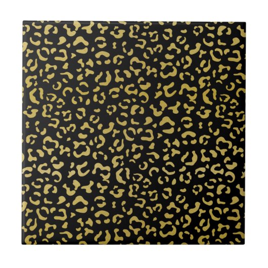 Gold Leopard, Gold Glitter, Leopard Pattern Tegeltje (Voorkant)