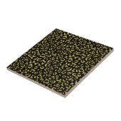 Gold Leopard, Gold Glitter, Leopard Pattern Tegeltje (Zijkant)