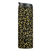 Gold Leopard, Gold Glitter, Leopard Pattern Thermosbeker (Geroteerd rechts)