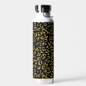 Gold Leopard, Gold Glitter, Leopard Pattern Waterfles (Links)