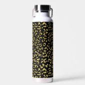 Gold Leopard, Gold Glitter, Leopard Pattern Waterfles (Voorkant)