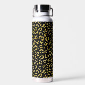 Gold Leopard, Gold Glitter, Leopard Pattern Waterfles (Achterkant)