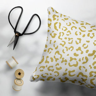 Gold Leopard, Gold Glitter, luipaard afdrukken Accent Kussen