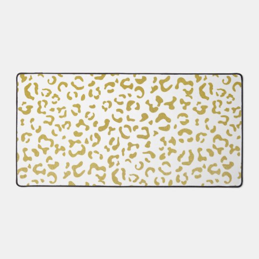 Gold Leopard, Gold Glitter, luipaard afdrukken Bureaumat (Voorkant)