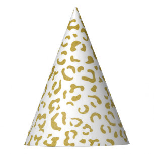 Gold Leopard, Gold Glitter, luipaard afdrukken Feesthoedjes