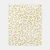 Gold Leopard, Gold Glitter, luipaard afdrukken Fleece Deken (Voorkant)