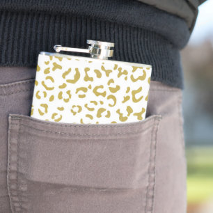 Gold Leopard, Gold Glitter, luipaard afdrukken Heupfles
