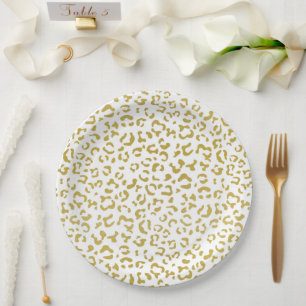 Gold Leopard, Gold Glitter, luipaard afdrukken Papieren Bordje