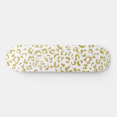 Gold Leopard, Gold Glitter, luipaard afdrukken Skateboard (Horizontaal)
