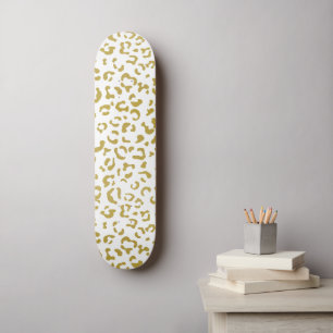 Gold Leopard, Gold Glitter, luipaard afdrukken Skateboard